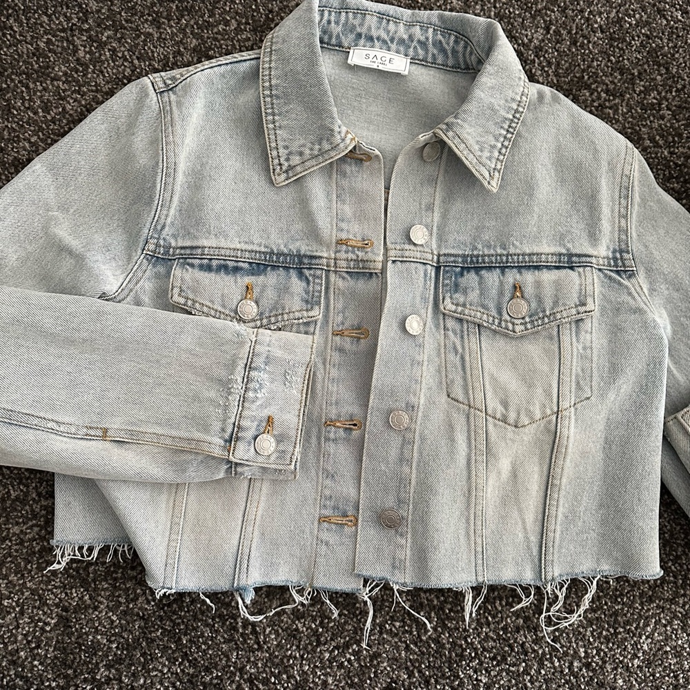 Cropped Denim Jacket with Raw Hem | Oversized fit | boxy fit